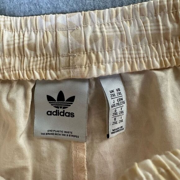 Adidas originals mens 2xl mono all over print shorts drawstring tan beige white - Picture 5 of 8
